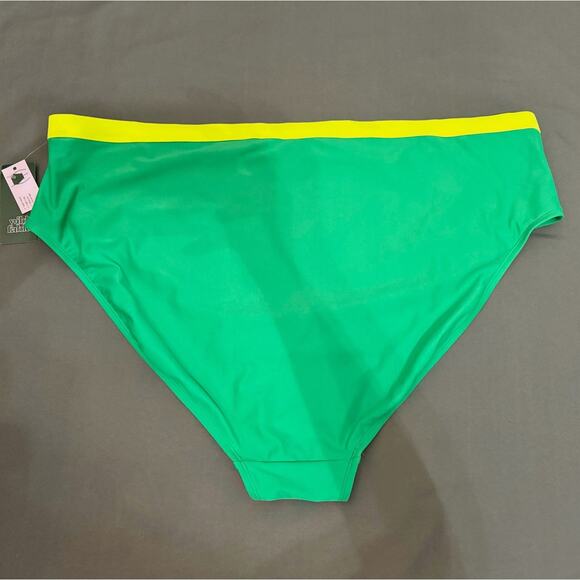 Wild Fable Bikini Bottom Womens 3X Green High Waist Cheeky Medium Coverage Bold - Picture 3 of 6